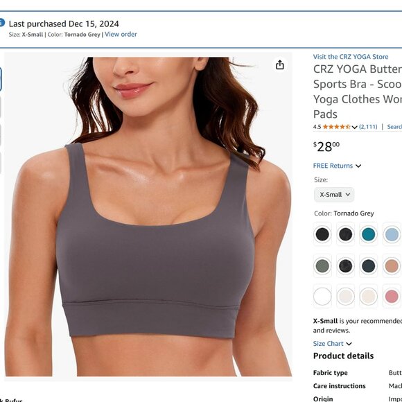 CRZ Yoga Butterluxe U-Back Sports Bra Size XS - Picture 1 of 4